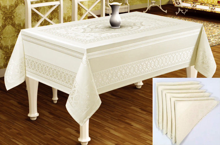 

Скатерть Sagol тефлон 160x300 St-052 Cream + 8 салфеток *