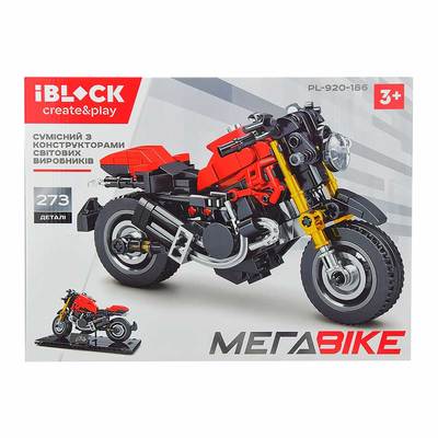 

Конструктор IBLOCK Мега Bike Мотоцикл Ducati Monster красный (PL-920-186) (10-559982)