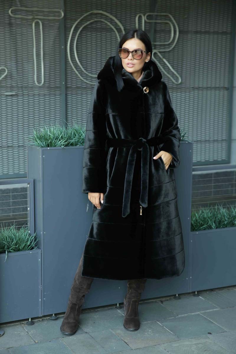 

Шуба из искусственного меха CR-6050-T2KR-BLK 46 черная