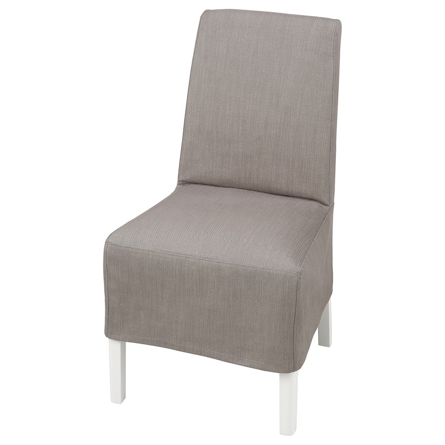 

Стілець з чохлом IKEA BERGMUND білий / Nolhaga сірий / бежевий (393.900.03)