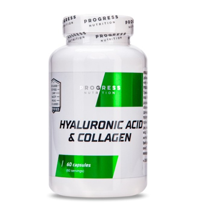 

Гиалуроновая кислота Progress Nutrition Hyaluronic acid & Collagen 60 caps