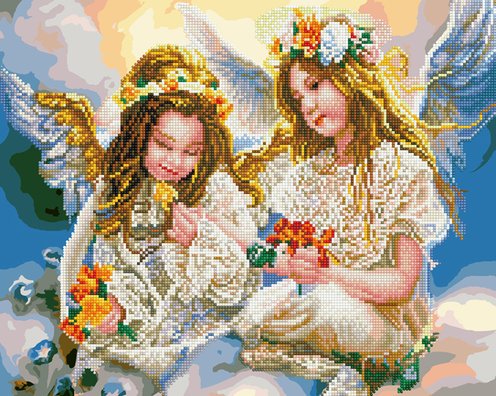 

Алмазная картина-раскраска Ангелочки 40х50 см в коробке, BrushMe