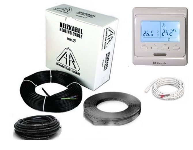 

Теплый пол Arnold Rak двухжильный кабель standart 2000 Вт (100 м) 10.0 м² - 15.4 м² в комплекте с программируемым терморегулятором