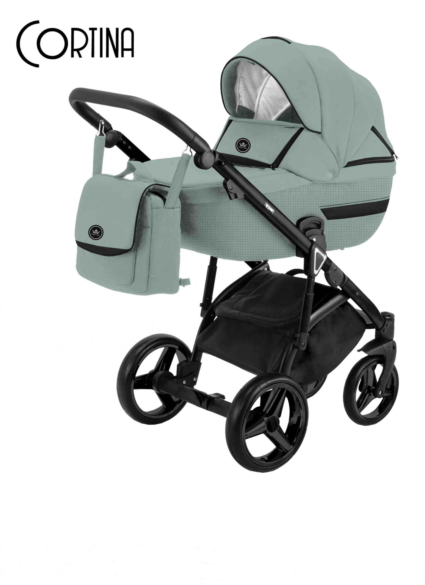 

Коляска Adamex Cortina Кожа CT-709 2 в 1 Мятный