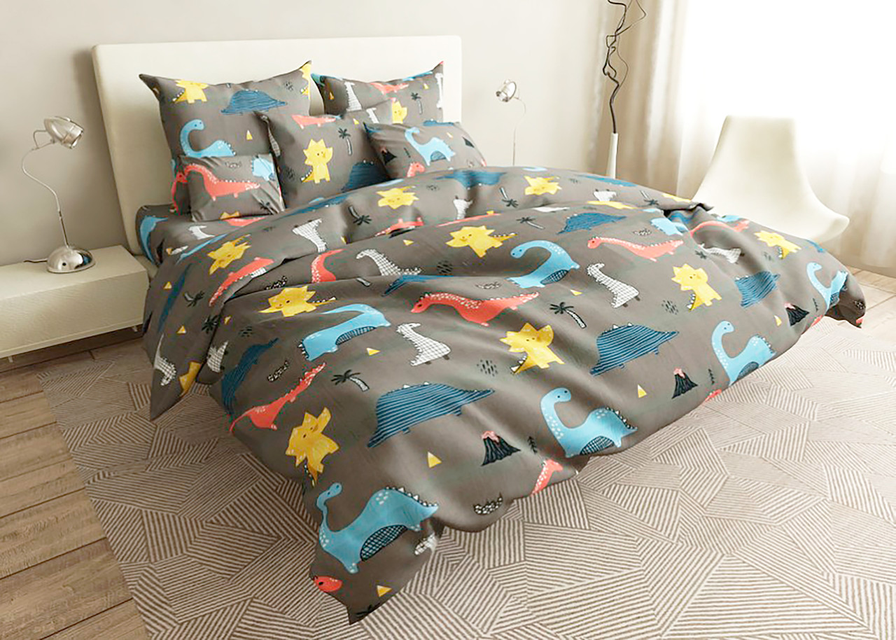 

Семейный комплект постельного белья Mazani Хороший динозавр 50х70 см, 150х220 см, на резинке 160х200х25 см