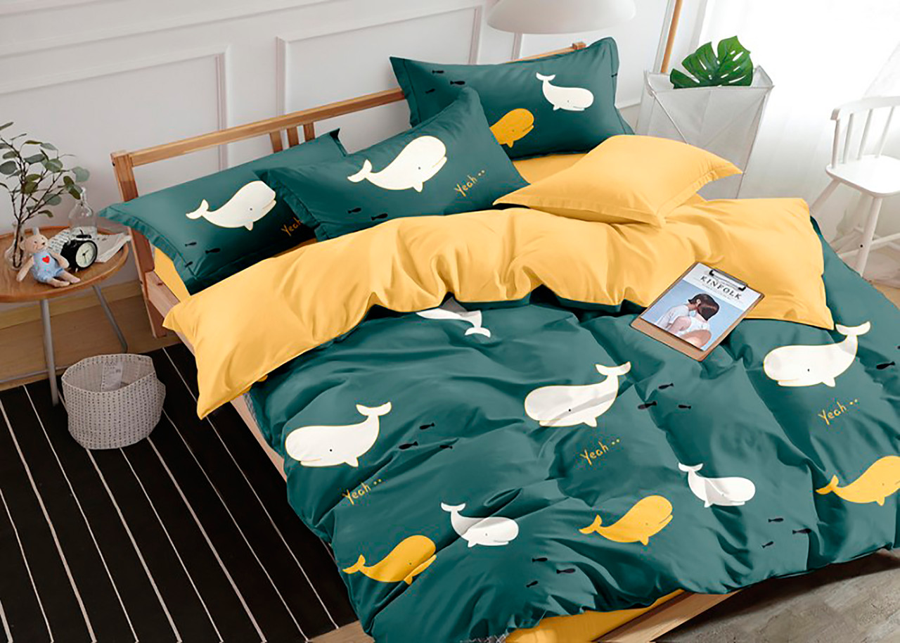 

Подростковое постельное белье Киты (полуторный) 50х70 см, 150х220 см, без резинки 150х220 см
