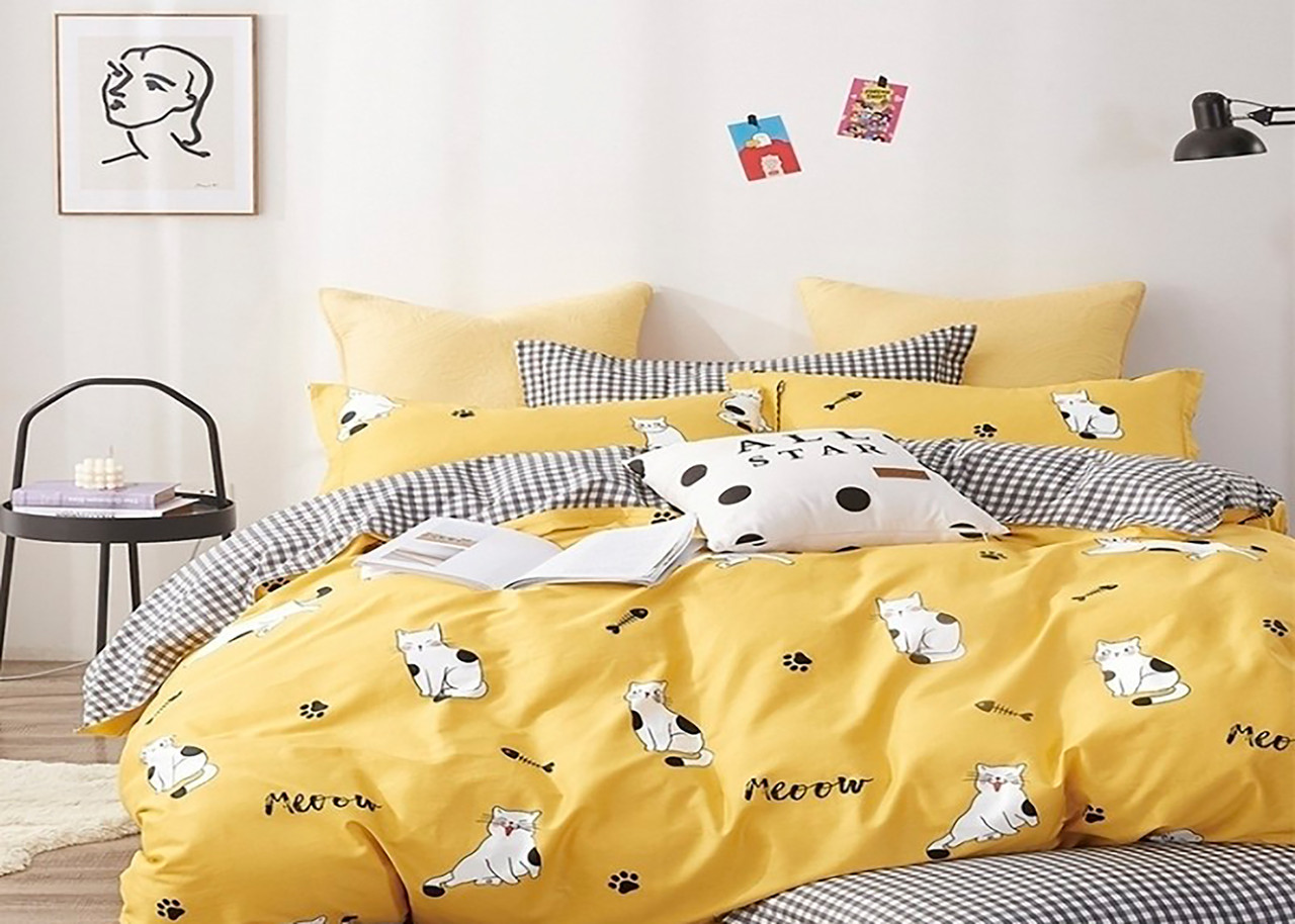 

Семейный комплект постельного белья Mazani Cats 70х70 см, 150х220 см, на резинке 160х200х25 см