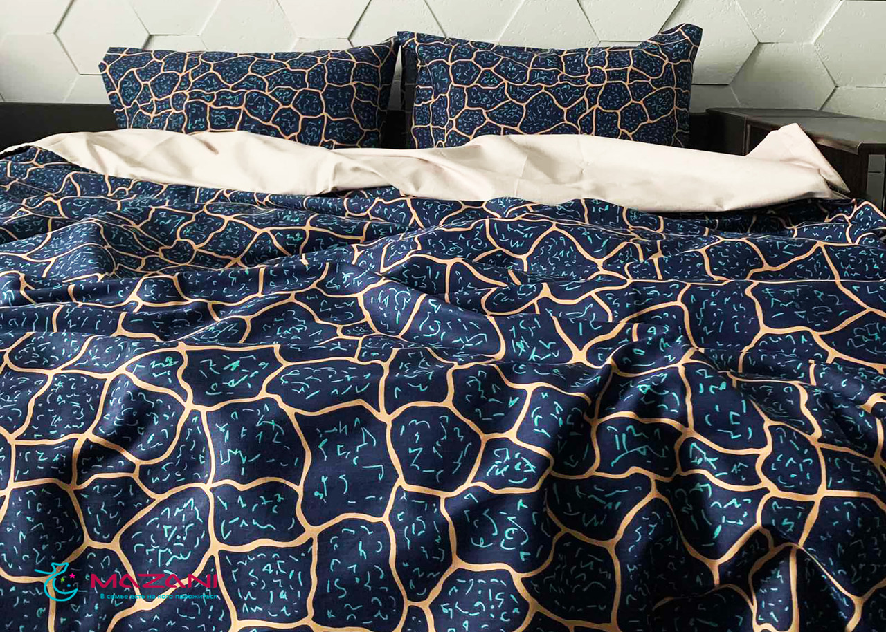 

Постельное белье евро Mazani Орион 70х70 см, 200х220 см, на резинке 180х200х15 см