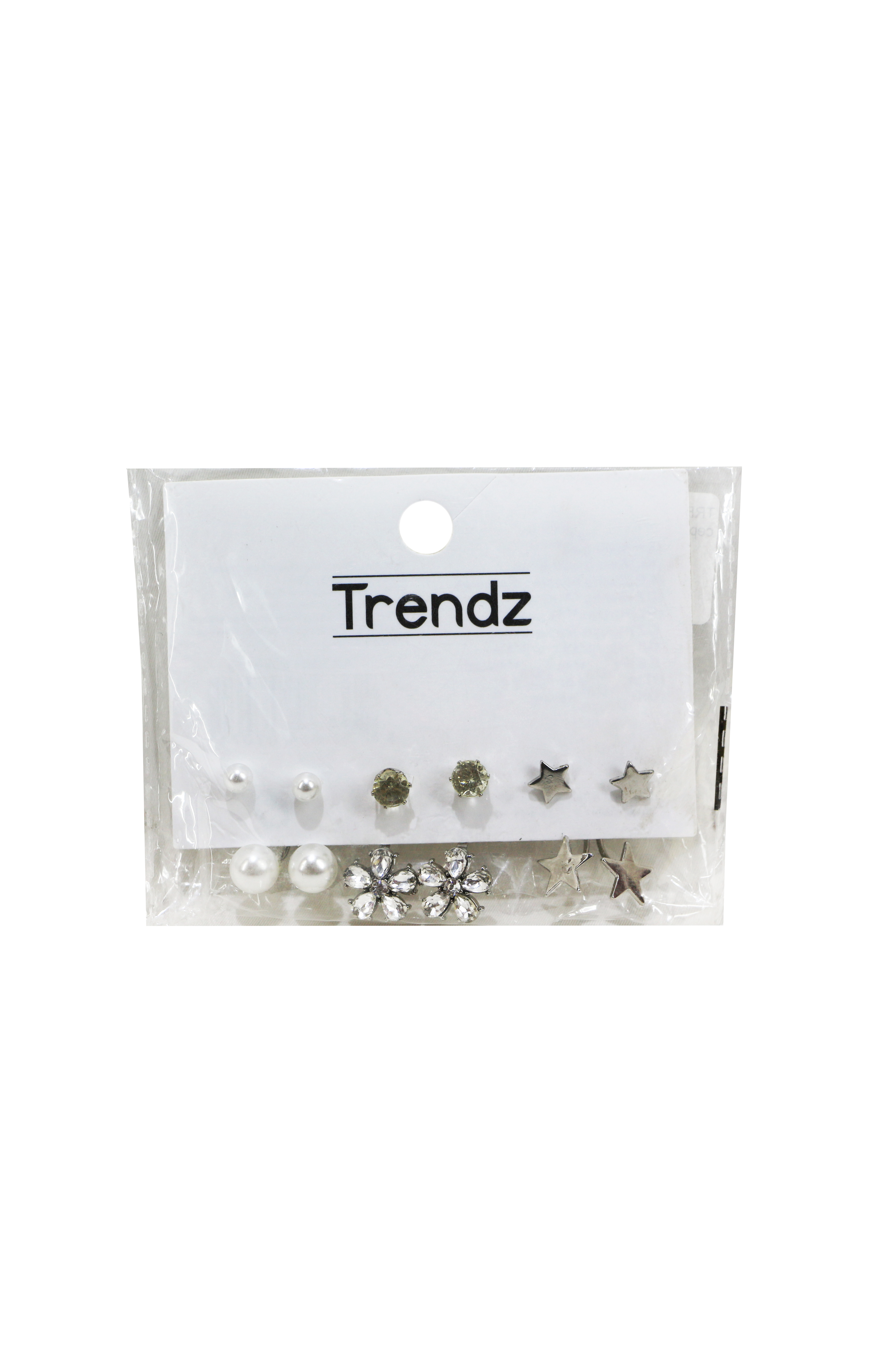 

Набор модные гвоздики 3 пары TRENDZ серебро-белый K23-110544