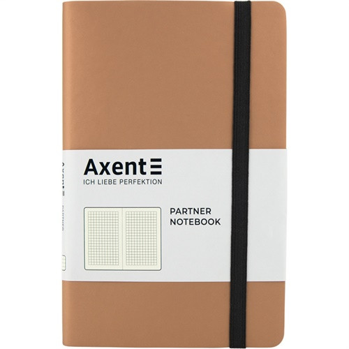 

Книга записная PartnerSoft 125х195мм 96л в клетку мягкая обложка из термо PU золотая Axent