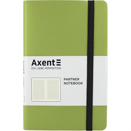 

Книга записная PartnerSoft 125х195мм 96л в клетку мягкая обложка из термо PU салатовая Axent