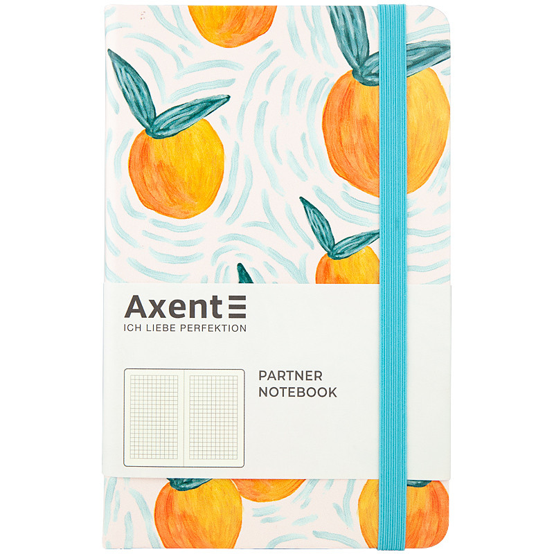 

Записная книга в клеточку 125х195мм Axent Partner Soft твердая обложка Персик Axent
