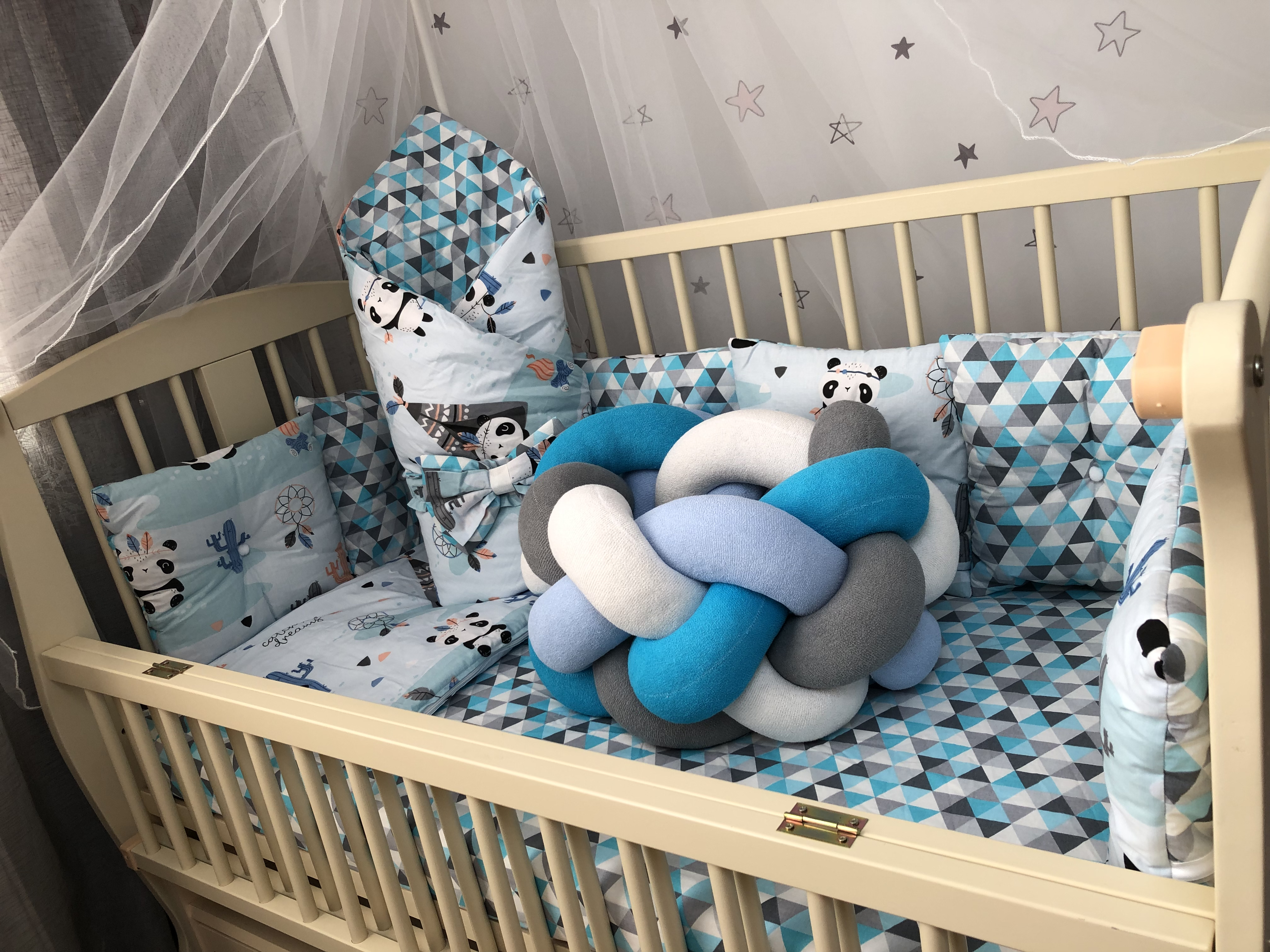 

Комплект постельного белья Baby Comfort Fluffy-4 Панда 8 элементов