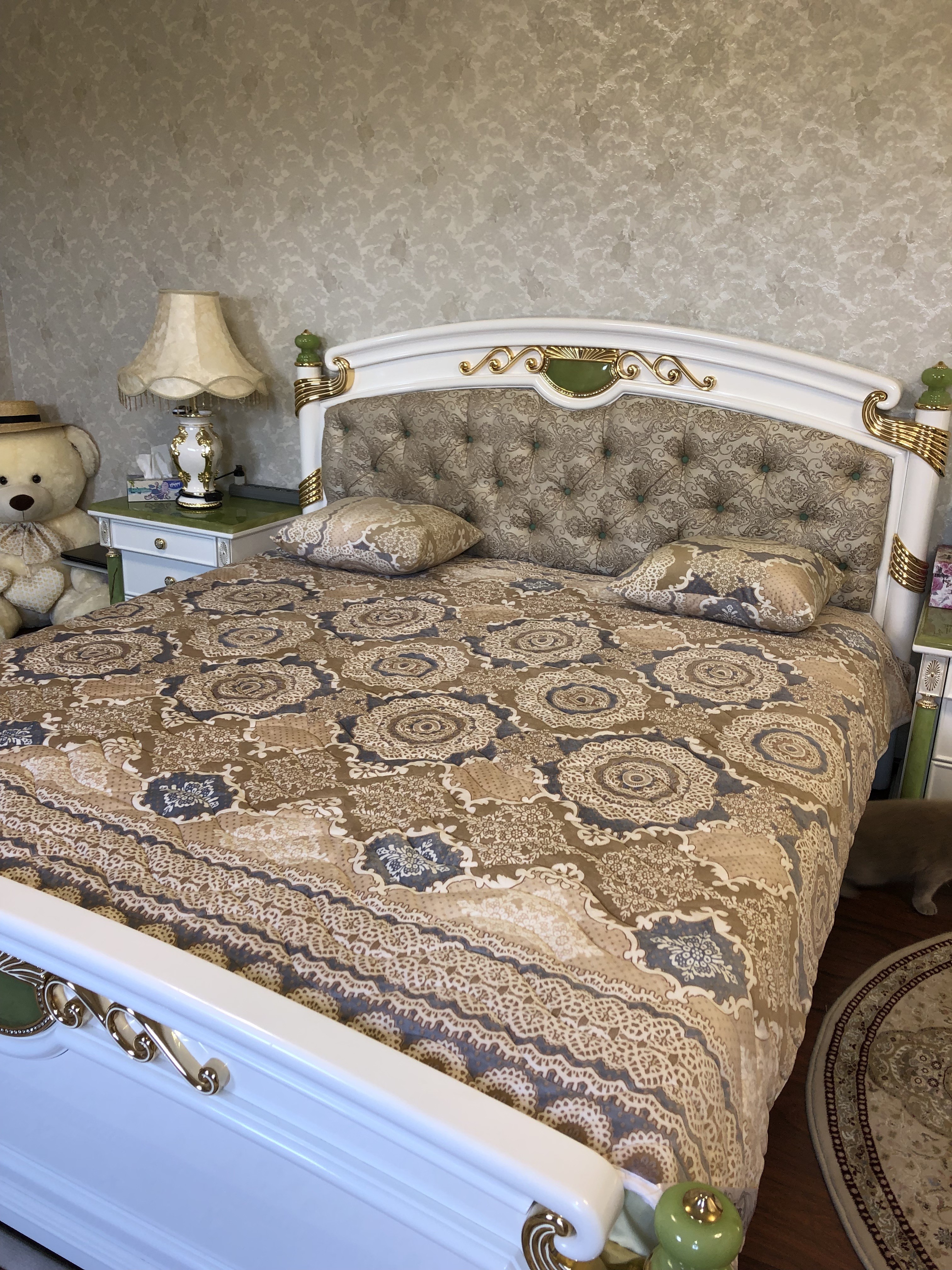 

Покрывало Комфорт Плюс Барнаут с подушками 210X230см Синий с бежевым