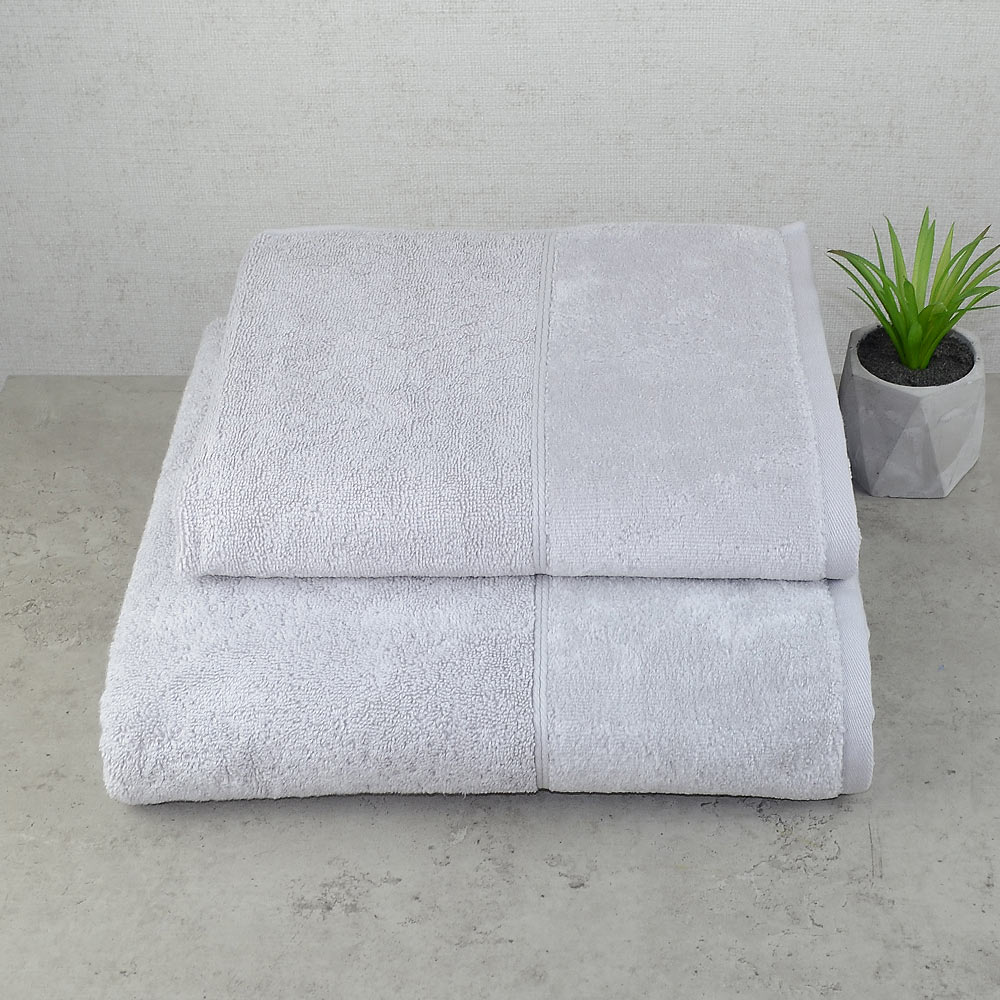 

Набор полотенец велюр/махра 2шт GM Textile 50x90см, 70x140см Премиум качества Milado 550г/м2 (Серый)