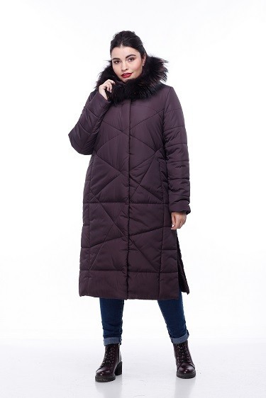 

Зимняя женская куртка ORIGA Дакота  темно-коричневая, Зимняя женская куртка ORIGA Дакота 52 темно-коричневая