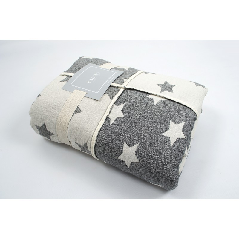 

Плед микроплюш Barine - Star Patchwork throw black черный 130*170