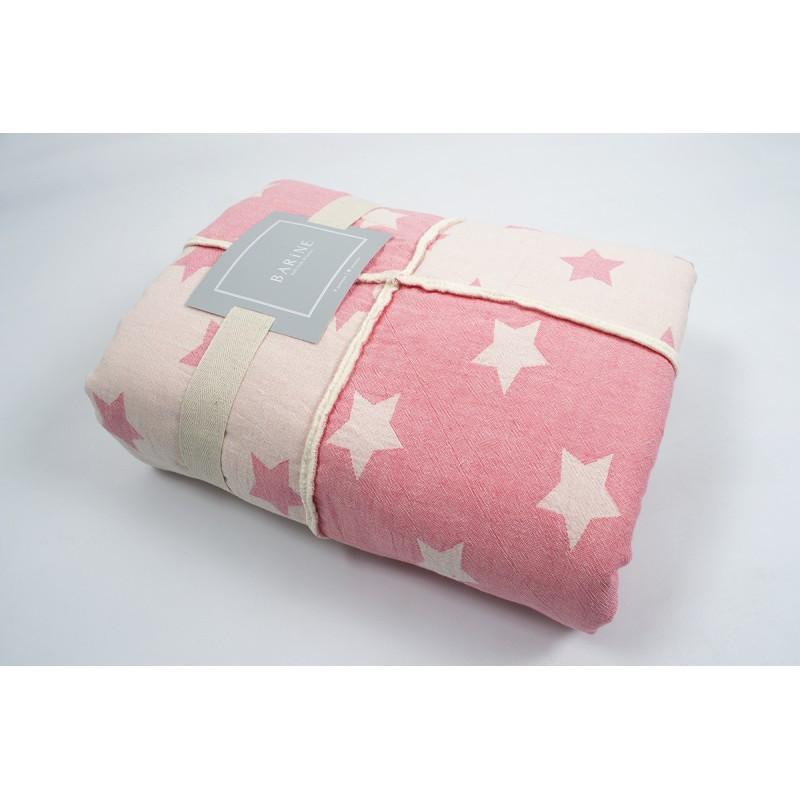 

Плед микроплюш Barine - Star Patchwork throw pink розовый 130*170