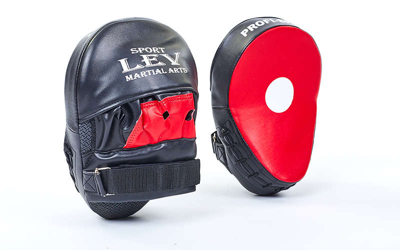 

Лапы боксерские изогнутые LEV (2шт) 25x18x7см LV-4292 красный