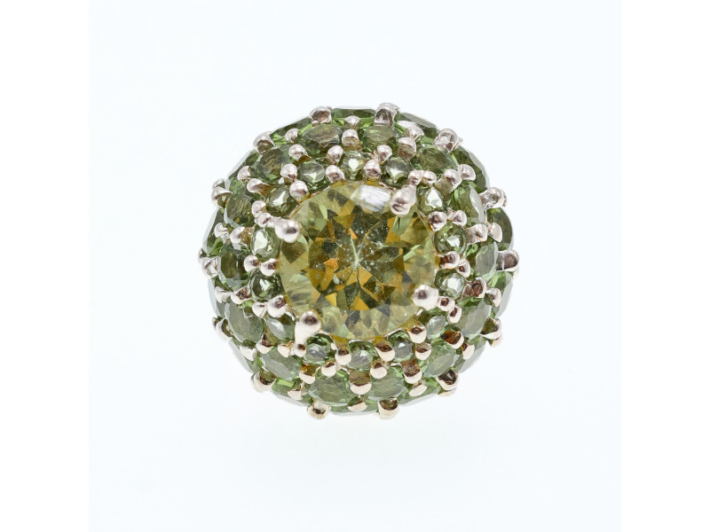 

Серебряное кольцо с камнями хризолит Летние мечты Натуральный Sky Jewelry 003248