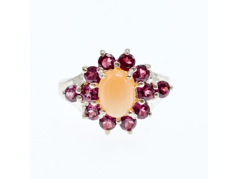 

Серебряное кольцо с агатом и розовой шпинелью Цветы Натуральный Sky Jewelry 003280