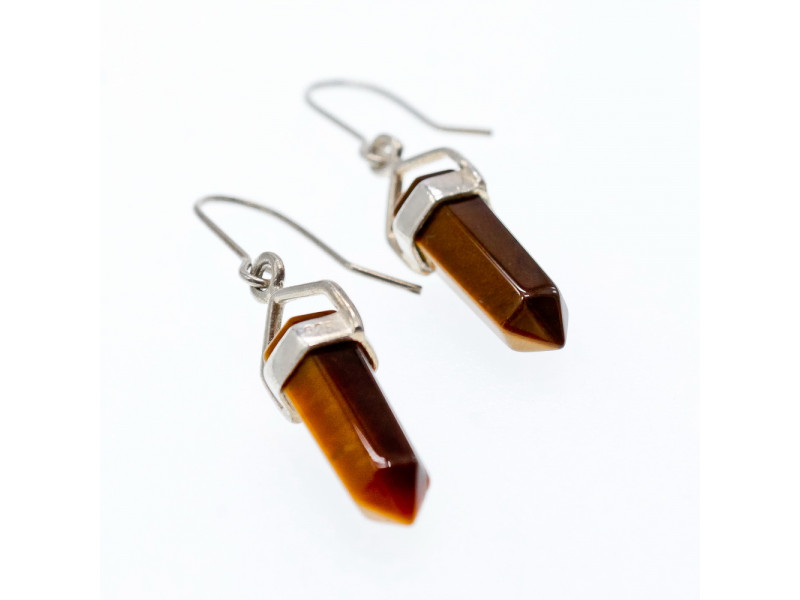 

Серебряные серьги с камнем тигровый глаз Натуральный Sky Jewelry 003299
