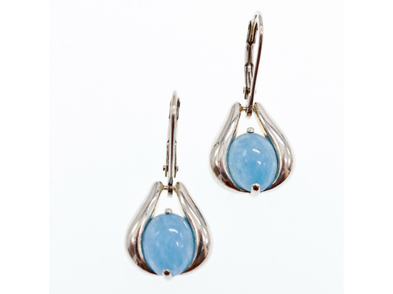 

Серебряные серьги с голубым агатом Небо Натуральный Sky Jewelry 003296