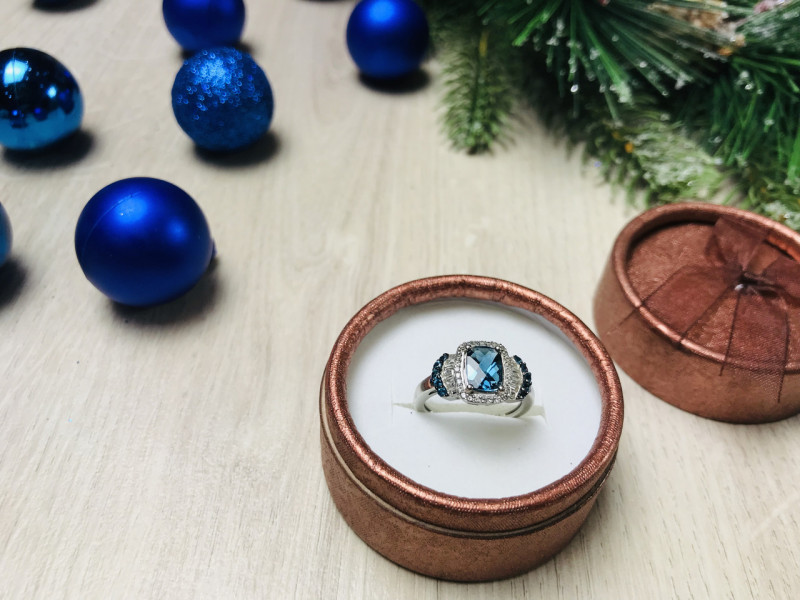 

Серебряное кольцо 925 проба с аквамарином Sky Jewelry 000533