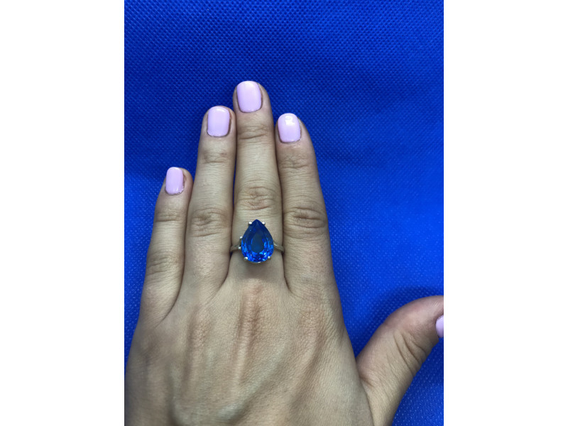 

Серебряное кольцо с камнем синяя шпинель Sky Jewelry 000143