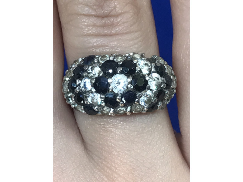 

Серебряное кольцо с камнем Черная шпинель и фианитами Sky Jewelry 000235