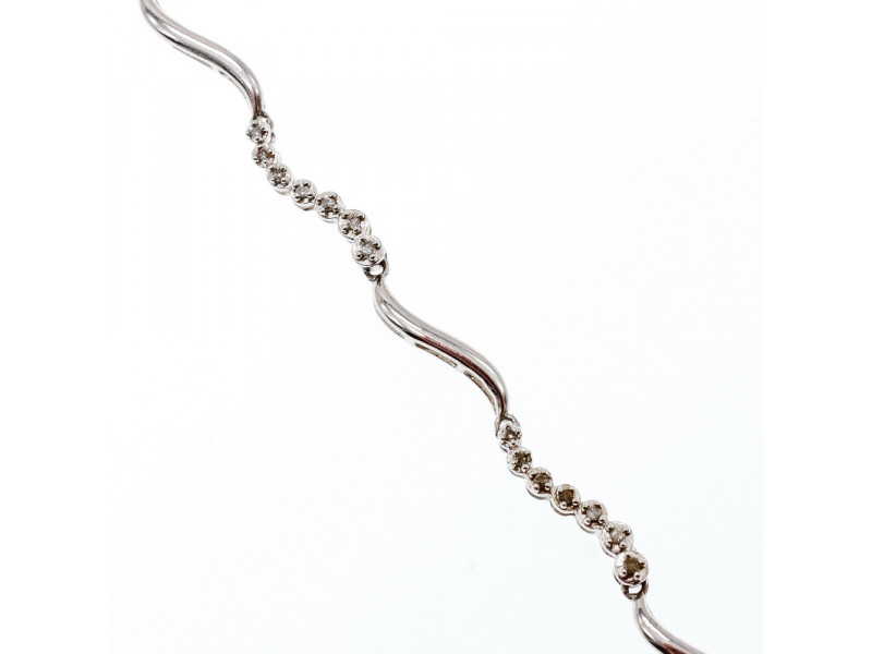 

Серебряный браслет с камушками бесцветный топаз Sky Jewelry 000417