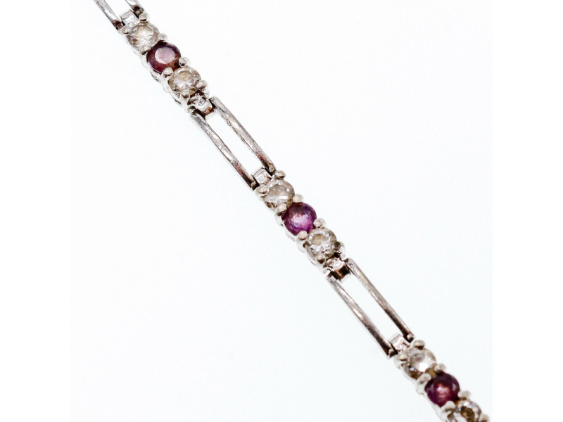 

Серебряный браслет 925 пробы с турмалином и фианитами Sky Jewelry 000298