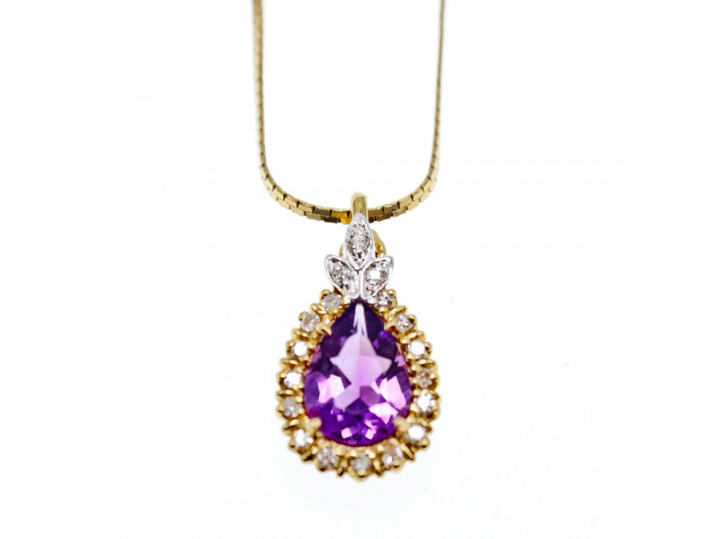 

Золотая цепочка с кулоном Камень Аметист и бриллианты Sky Jewelry 000849