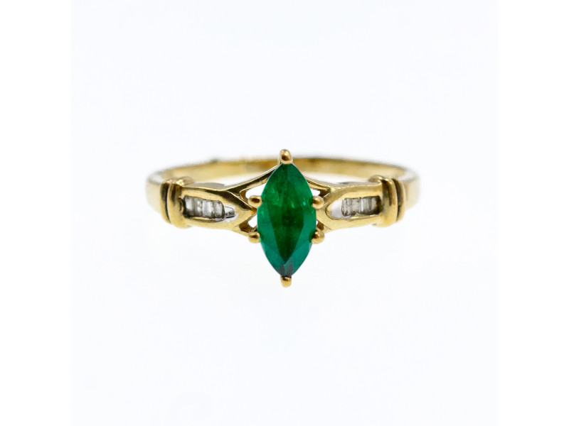 

Золотое кольцо 10К (417 проба ) с изумрудом Sky Jewelry 000563