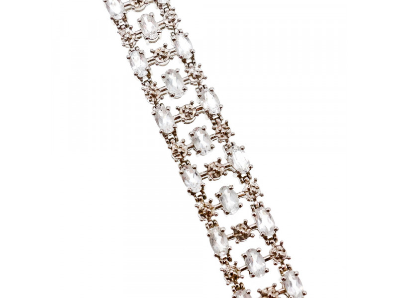 

Серебряный браслет 925 пробы с редкой бесцветной шпинелью Sky Jewelry 000347