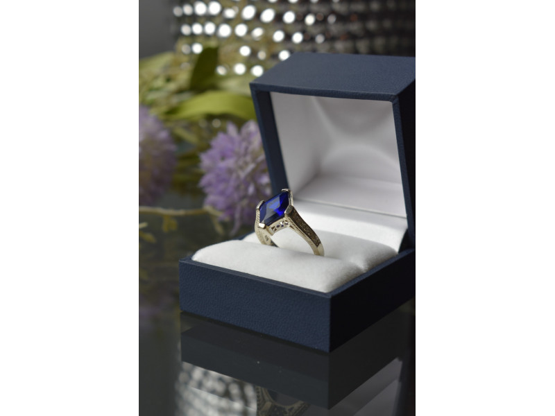 

Серебряное кольцо 925 пробы с Синим Турмалином Sky Jewelry 001155