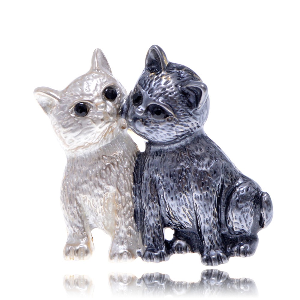 

Брошь женская BROCHE бижутерия Животные Целующиеся Котики BRBF111069