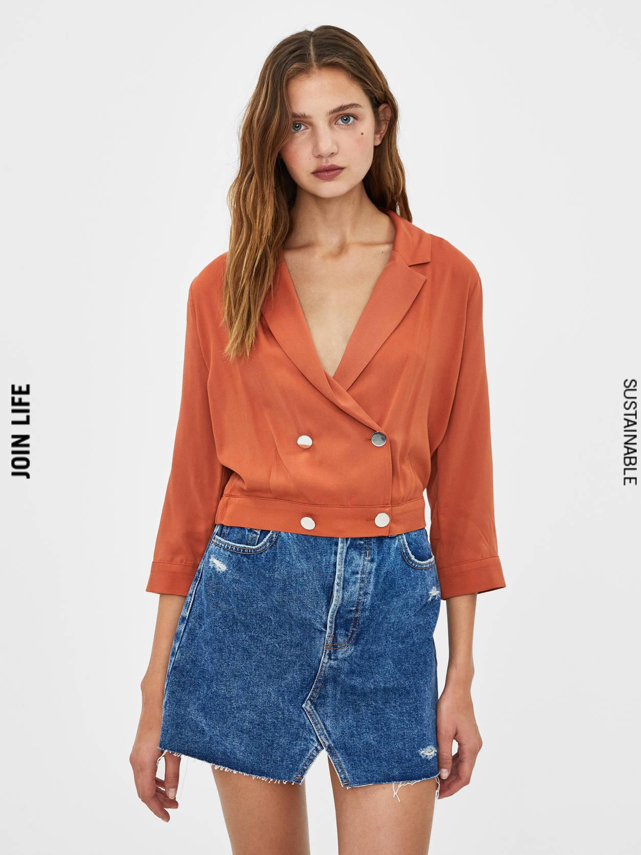 

Жакет Bershka 5828/619/701-ACVB XS Кирпичный