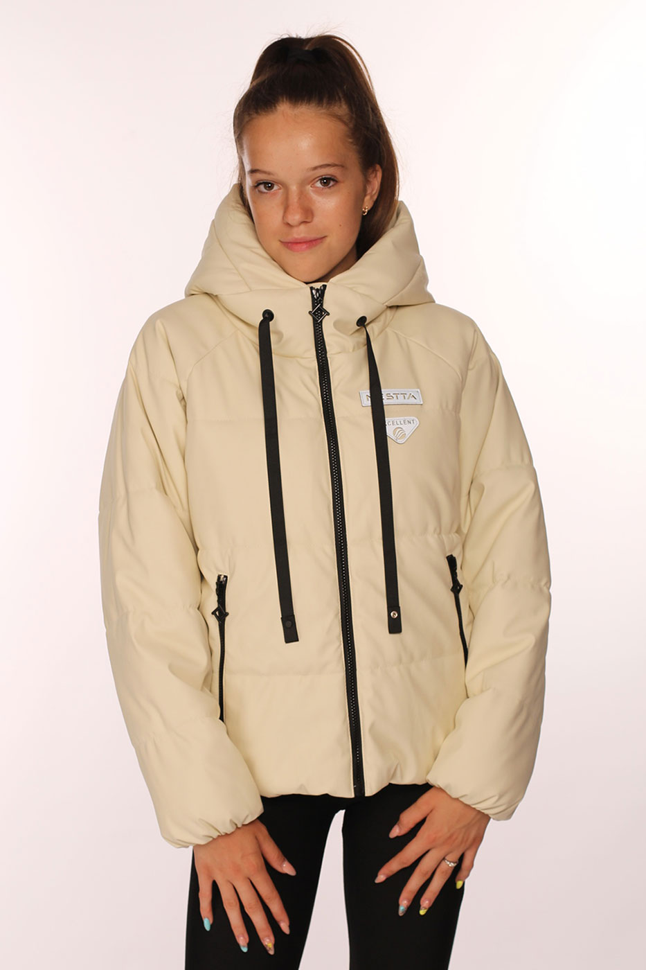 

Демисезонная куртка из эко-кожи Tiaren Лора 152 см Молочный