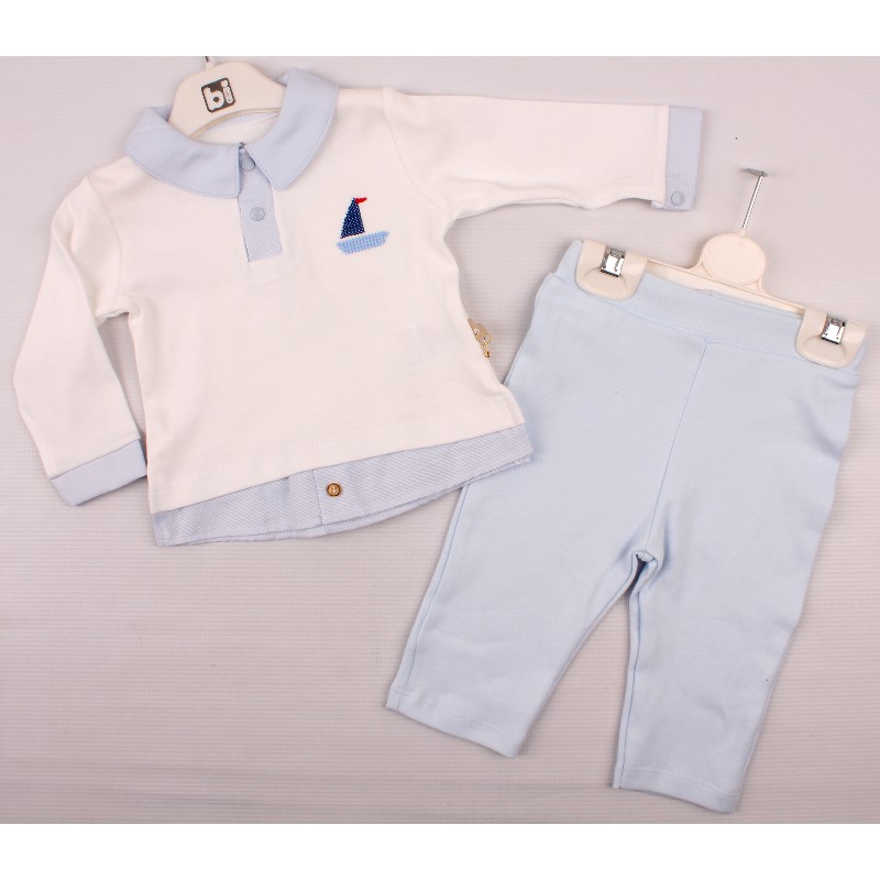 

Футболка с длинным рукавом + Брюки для мальчика BIBABY 59427 80 см голубой (300754)