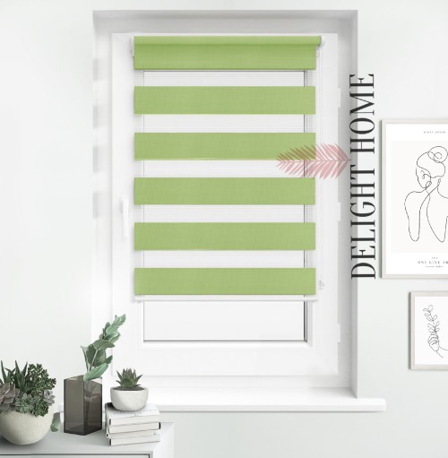 

Рулонная штора День-ночь Tanova гладкая VT9 зеленая 92.5х150 см