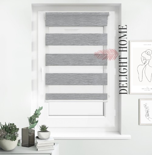 

Рулонная штора День-ночь Tanova рогожка VTN3 серая 80х150 см