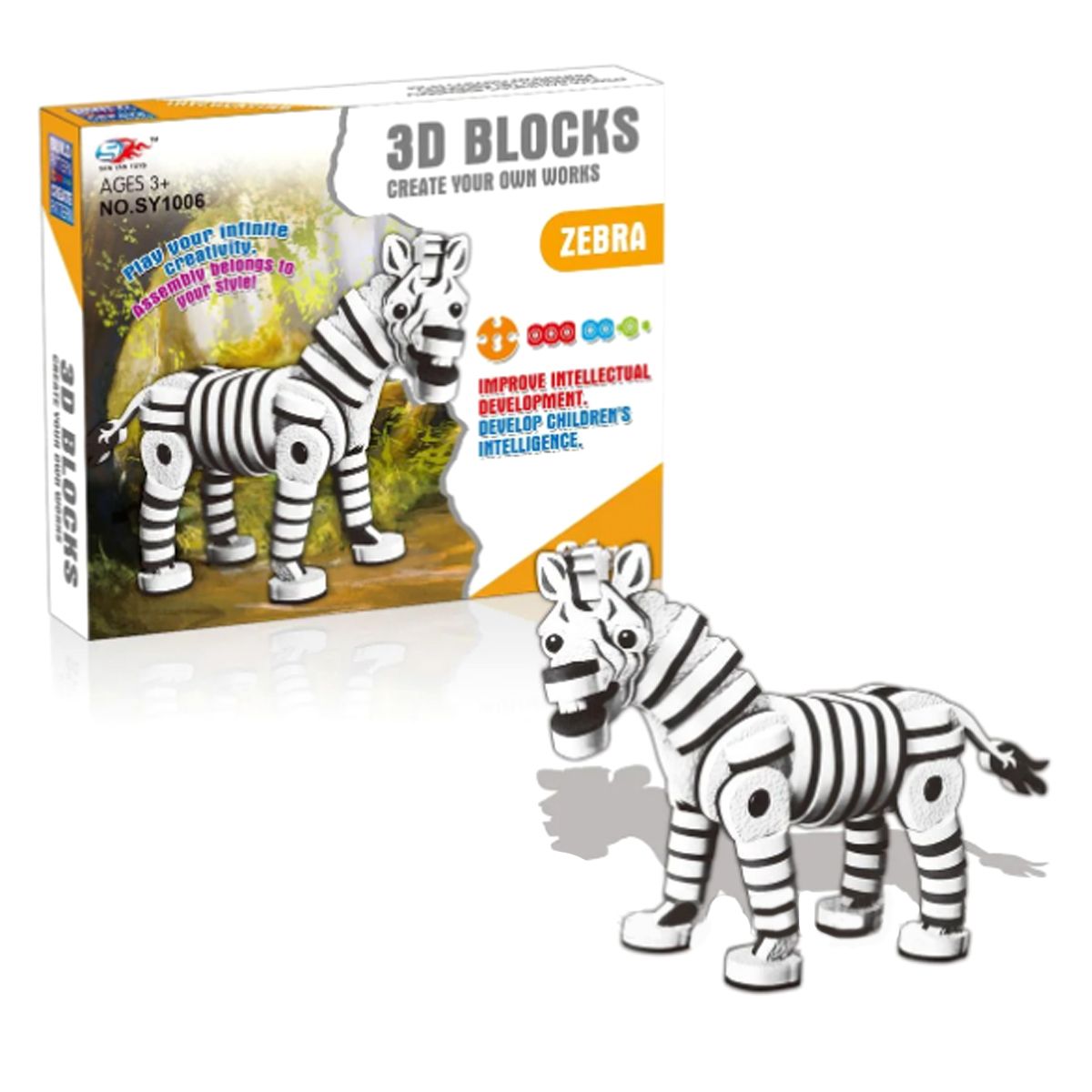 

Конструктор мягкий Зебра 81 деталь SEN YAN TOYS (SY1006) (124282)