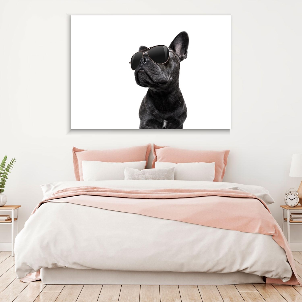 

Картина на холсте Животные French Bulldog With Glasses 45х60 см.