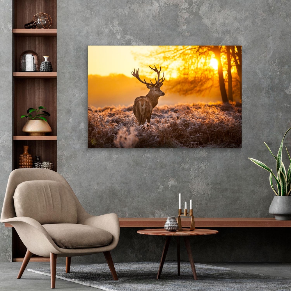 

Картина на холсте Животные Deer In The Forest 90х120 см.