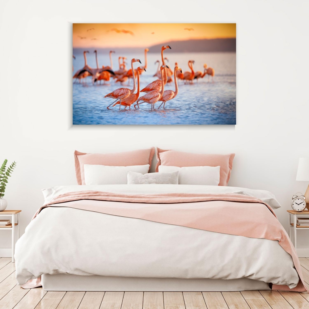 

Картина на холсте Животные Flock Of Pink Flamingos 45х60 см.