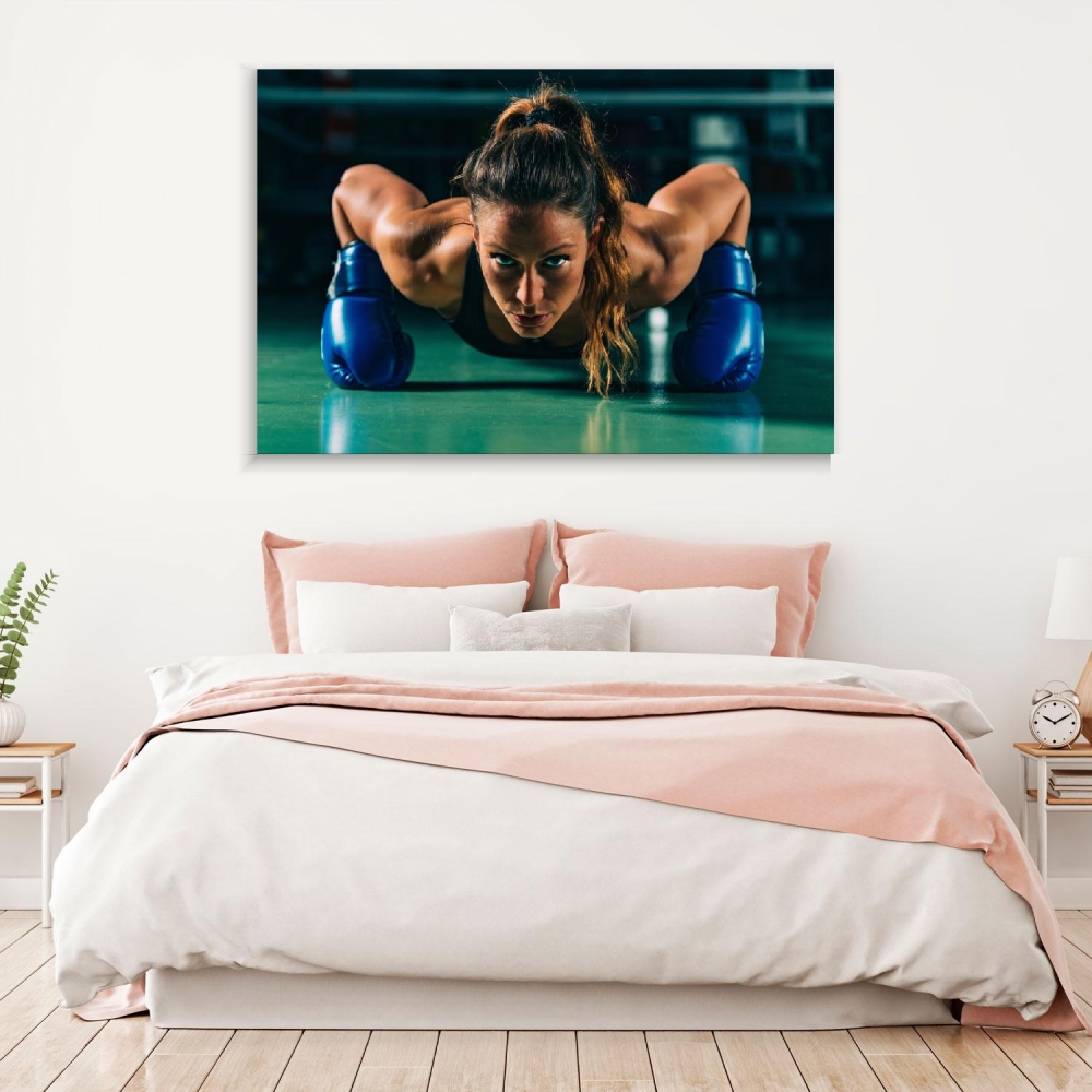 

Картина на холсте Cпорт Woman On Boxing Training 110х150 см.