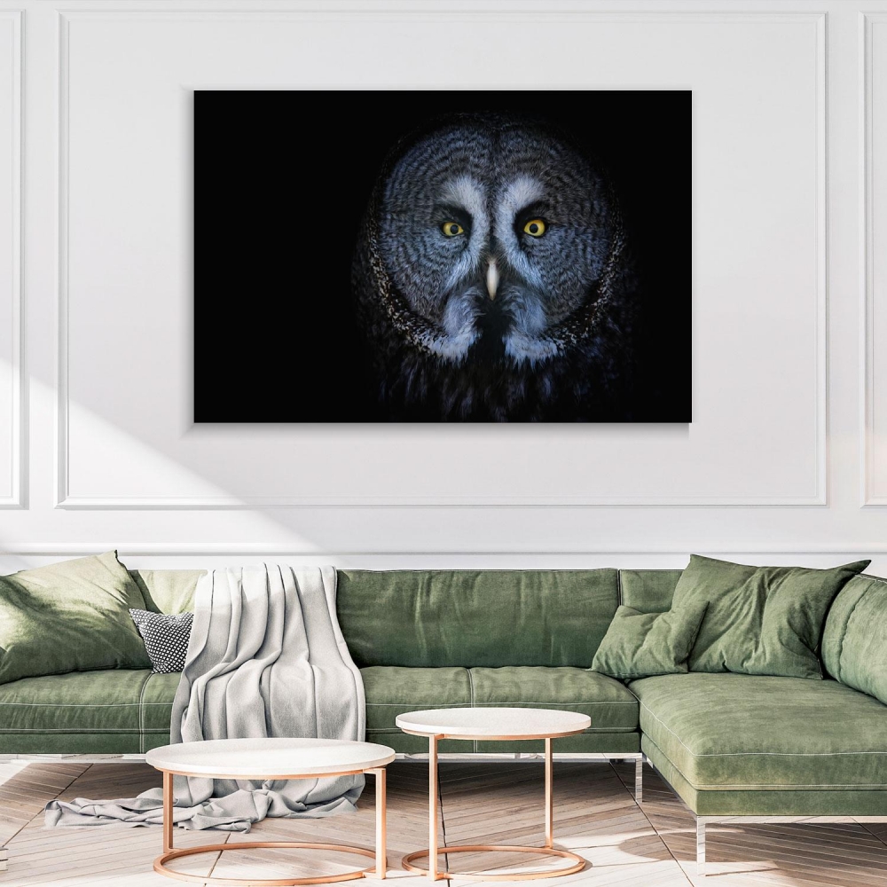 

Картина на холсте Животные Great Grey Owl 110х150 см.