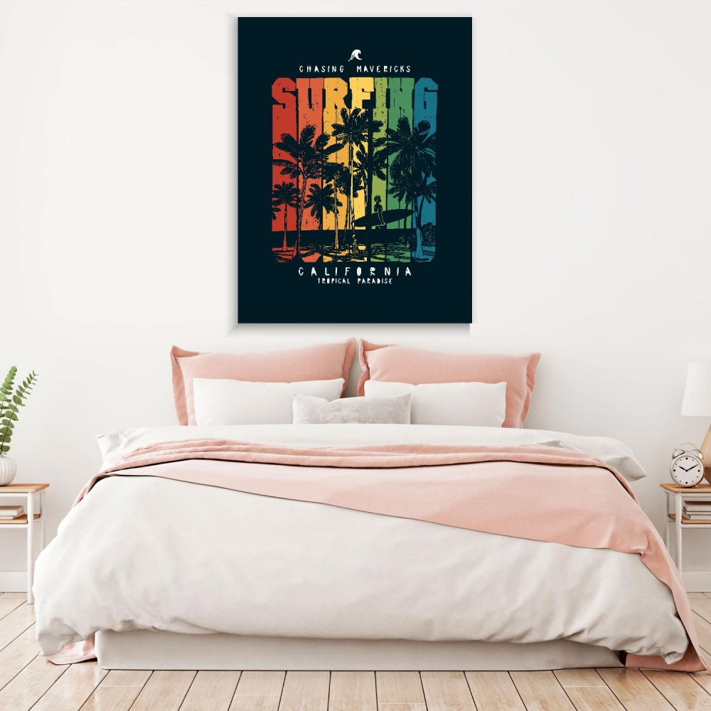 

Картина на холсте Природа Surfing Palm Beach 40х80 см.
