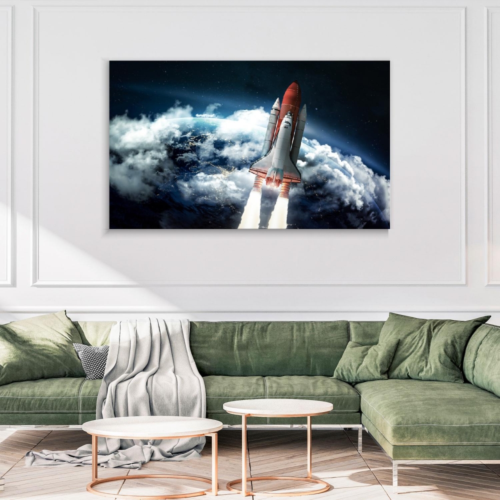 

Картина на холсте Космос Space Shuttle In The Atmosphere 50х100 см.